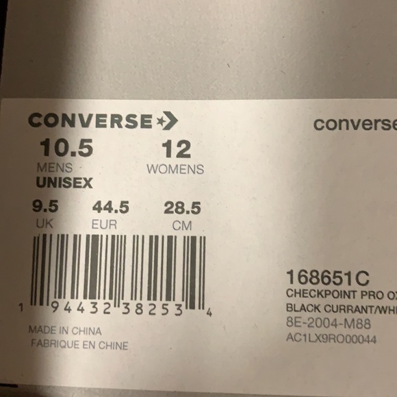 CONVERSE CHECKPOINT PRO OX BLACK CURRANT/WHITE MEN - Picture 15 of 16